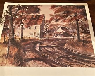 Watercolor print  by the late Tylerite A.C. Gentry.