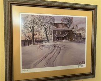 Framed watercolor print  by the late Tylerite A.C. Gentry.