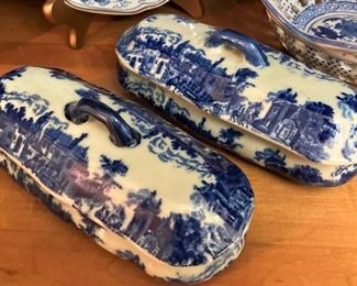 Victoria Ware Ironstone covered buttered dishes 