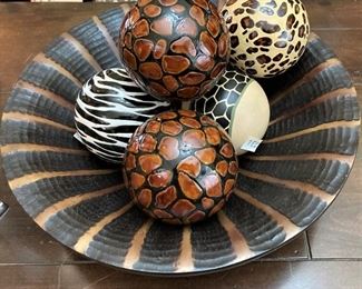 Animal print painted decorative balls
