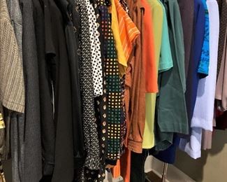 Racks and racks of men and women's clothing