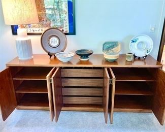 Mid-Century buffet/credenza made with "Founders" label, inside view