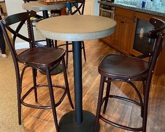 One bistro table and two chairs