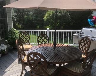 Faux painted metal outdoor set - great quality 