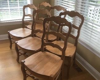 Set of six quality wood chairs