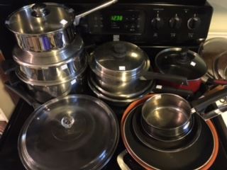 Full kitchen- some of the pots and pans