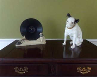 Great advertising pieces-the one on the left is cast iron and can hold any record-Nipper is a ceramic piece