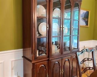 Ethan Allen Dining Room Set-this is the Lighted china cabinet