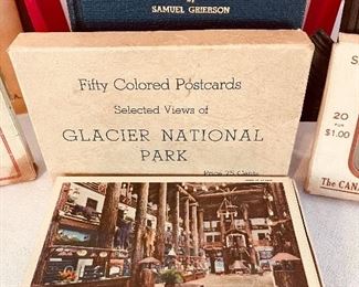 Vintage travel books and postcards