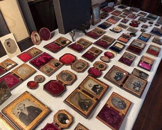 Large collection of daguerreotypes - cases in very good condition some Civil War