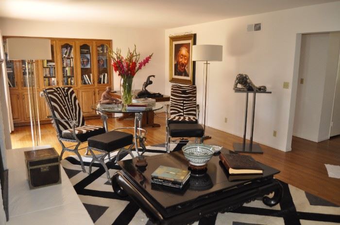 Ralph Lauren coffee table  -  Chairs, table and ottoman  from  Gallery of Jacques Esclasse in Paris, France