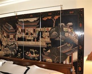six panel vintage Chinese screen