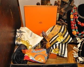 Collection of Hermes scarfs