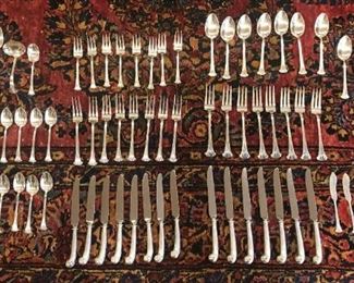 Tuttle sterling flatware full dinner & luncheon service for eight
