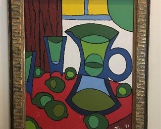 24x20 "Lemonade, Red Top Table" R. Teneau