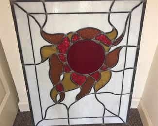 "Working Together" stained glass by R. Teneau and B. Teneau