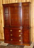 Drexel Mahogany China Cabinet w/Curved Glass Door