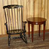 Rocking Chair & Mahogany Lamp Table
