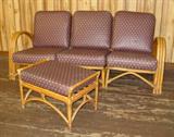 Rattan Couch & Foot Stool