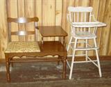 Gossip Bench & High Chair