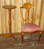 Tell City Maple Plant Stand (#48 Andover Finish) & Cute Chair