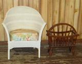 Wicker Chair & Magazine Rack