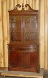 Walnut China Cabinet w/Arch Top