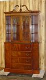 Mahogany Breakfront China Cabinet w/Pull Out Desk