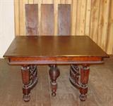 Dining Table w/3 Leaves & Great Stretcher!