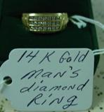 Man's Gold & Diamond Ring