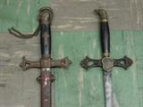 Close Up of Sword Handles