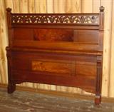 Bed to 3 Piece Walnut Victorian Marble Top Bedroom Set