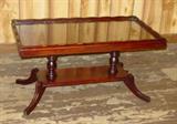 Mahogany Glass Top Coffee Table