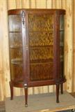 Oak Curved Glass China Cabinet