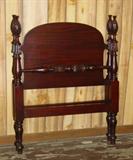 1830's-1840's Mahogany Half Bed w/Carved Pineapple Posts