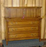 1960 Drexel Mahogany Chest w/Sliding Top Doors