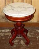 Mahogany Marble Top Plant Stand
