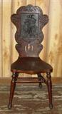 Oak Chair w/Scene In Back