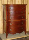 Mahogany Chest on Chest To 6 Piece Bedroom Set