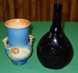 Roseville Pinecone Vase & Jenny Lind Bottle