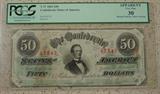 $50.00 Confederate States of America Note Graded by PCGS