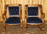 Parlor Chair & Rocker w/Large Paw Feet