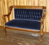 Parlor Settee w/Large Paw Feet