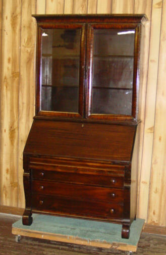 Mahogany Empire Bookcase/Secretary