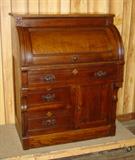 Oak Cylinder Roll Desk