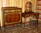 7 Piece 1920's Bedroom Set w/Green Accents