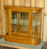 Lighted Oak Curio Cabinet