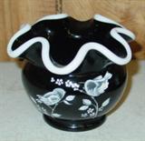 Unusual Black Fenton Glass Vase