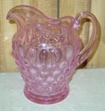 Pink Glass Water Pitcher