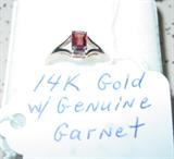 14K Gold & Garnet Ring